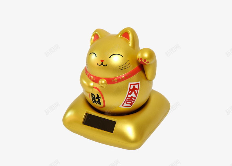太阳能招财猫png免抠素材_新图网 https://ixintu.com 太阳能电器 开业礼物 招财猫 金属小猫