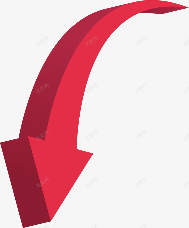 红色下降箭头图标png_新图网 https://ixintu.com 下降 价格下降 向下箭头 矢量png 立体箭头 箭头 红色箭头