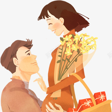 情人节卡通暖心表白png免抠素材_新图网 https://ixintu.com 卡通 情人 情人卡通 表白