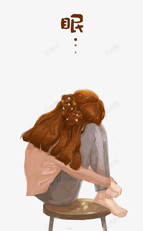 小清新手绘插画png免抠素材_新图网 https://ixintu.com 唯美 女生 少女风 手绘 插画 漫画 青春