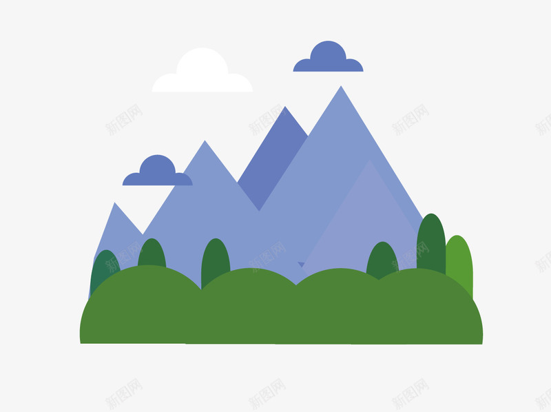 手绘插画场景山河树木png免抠素材_新图网 https://ixintu.com 山 山川河流场景 山河树木 手绘 插画场景 树木 森林场景 水彩河流 灰色的树 矢量图画 简笔画 简笔画山 简约 简约插画 绿色的树