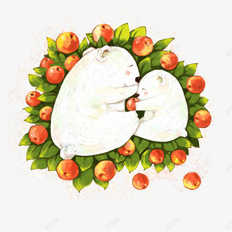 小熊和妈妈png免抠素材_新图网 https://ixintu.com 儿童插画 卡通人物 卡通动物 卡通素材 可爱 小熊 故事插画 梦幻 森林系 母子 温馨 童话
