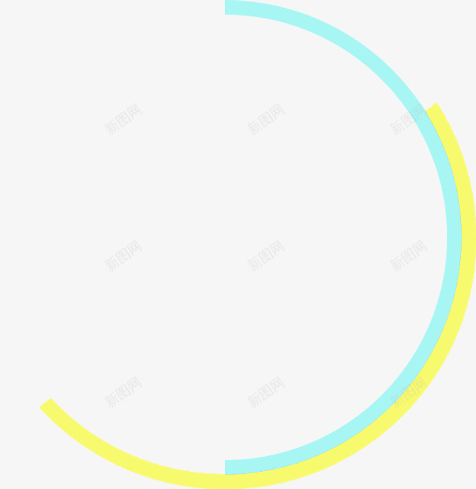 颜色半圆png免抠素材_新图网 https://ixintu.com 蓝色 颜色 黄色