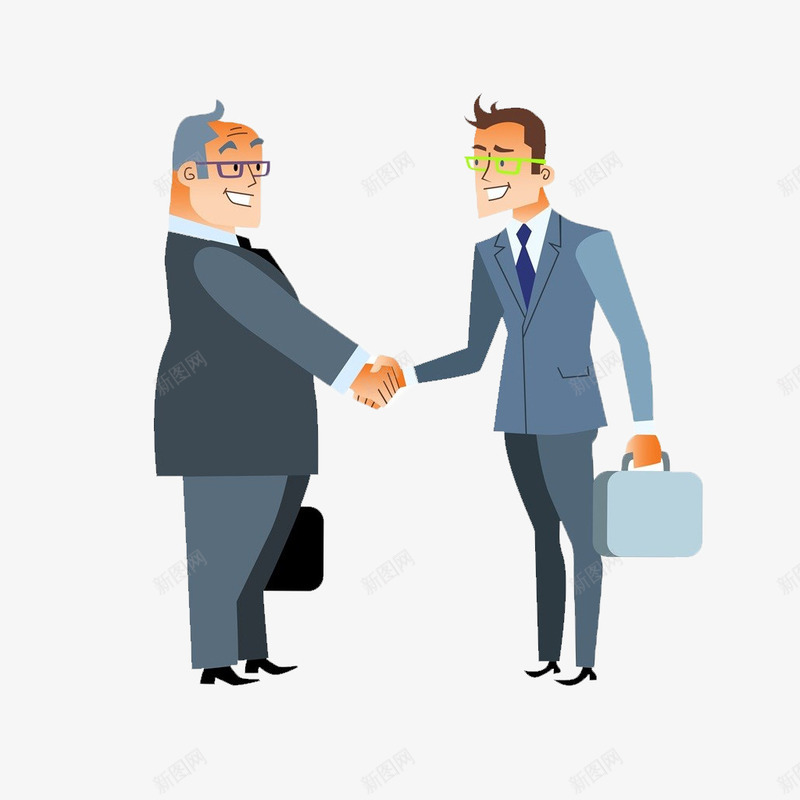 手绘商业合作png免抠素材_新图网 https://ixintu.com 商业 商业合作 商务 商务男