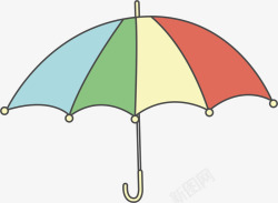 彩色手绘雨伞矢量图素材
