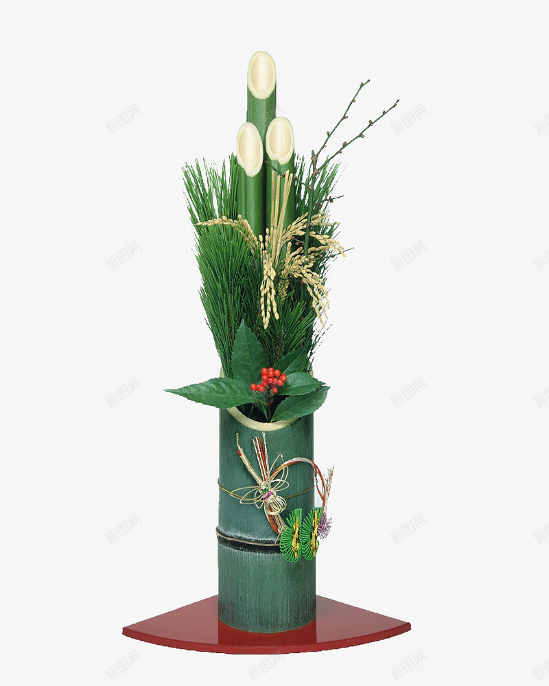 花艺装饰插花花艺png免抠素材_新图网 https://ixintu.com 冬青叶 冬青树 插花花艺 松针 植物 竹子 红色浆果
