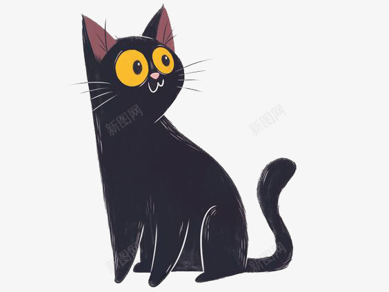黑色猫咪png免抠素材_新图网 https://ixintu.com 卡通猫咪 可爱猫咪 宠物猫 手绘猫咪 猫咪插画