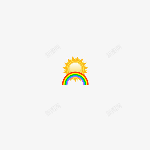 天气符号晴天彩虹太阳png免抠素材_新图网 https://ixintu.com 天气符号 太阳 彩虹 晴天 晴天符号