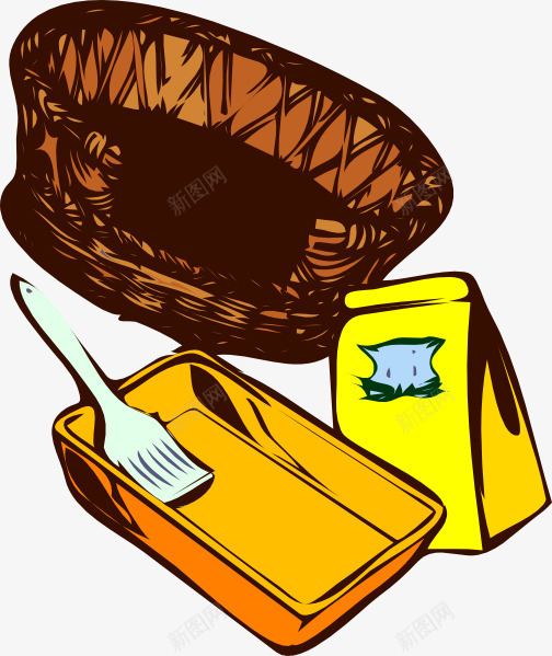 篮子猫食png免抠素材_新图网 https://ixintu.com 卡通 培养皿的剪辑艺术 油漆 狗粮 篮子 篮子猫食 艺术涂料