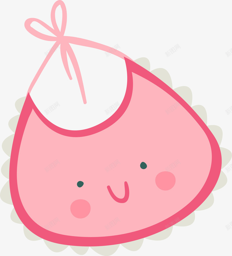粉色围兜png免抠素材_新图网 https://ixintu.com 卡通可爱 围兜 小清新 矢量图案 粉色底纹 装饰图
