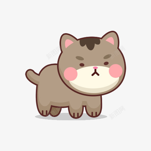 一脸无辜的小猫png免抠素材_新图网 https://ixintu.com 卡通 小猫 无辜 脸红