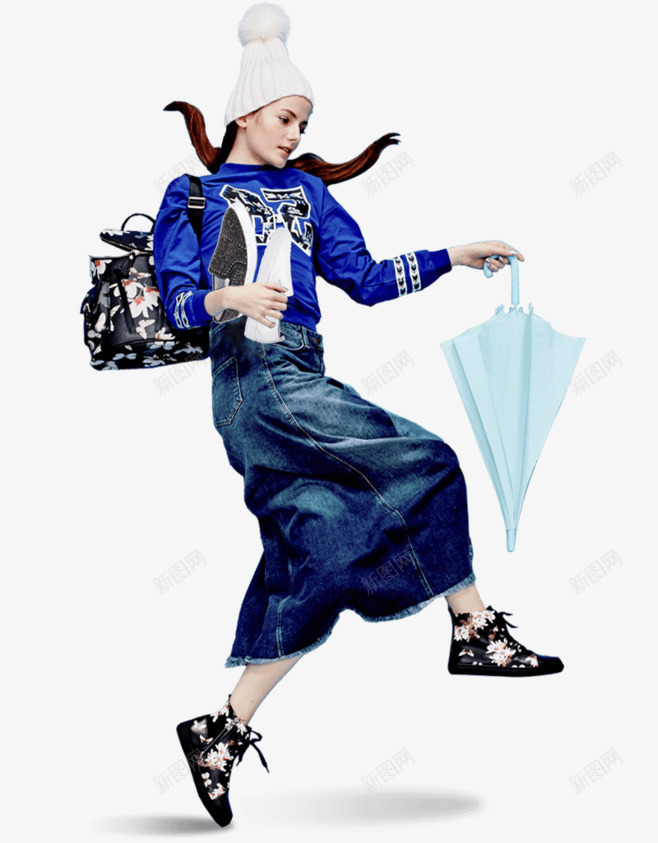 时尚街拍黑色的卫衣雨伞png免抠素材_新图网 https://ixintu.com 时尚 雨伞 黑色