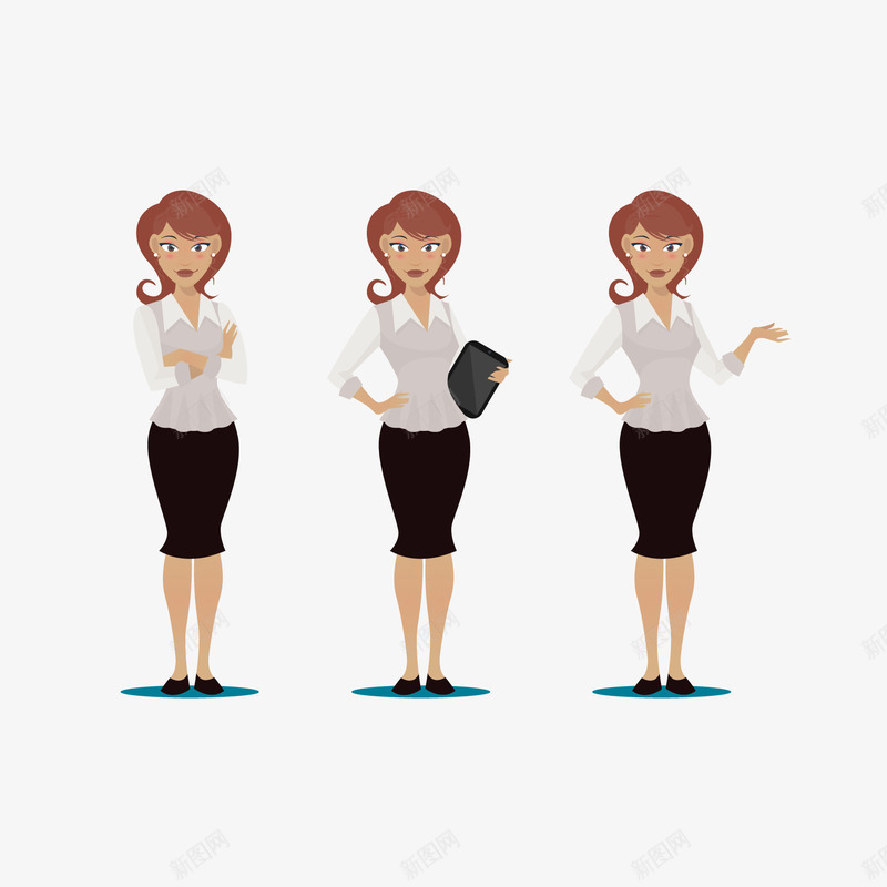 扁平人物商务白领女士矢量图ai免抠素材_新图网 https://ixintu.com 商务 女人 扁平人物 白领 矢量图