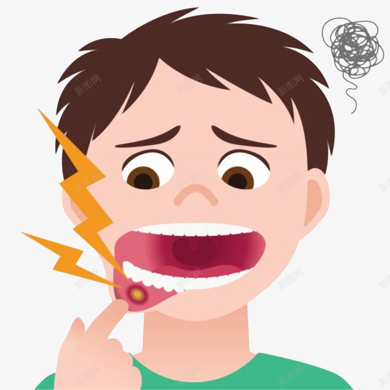 卡通口腔溃疡牙疼png免抠素材_新图网 https://ixintu.com 免扣 卡通 卡通手绘 口腔 手绘 插画 溃疡