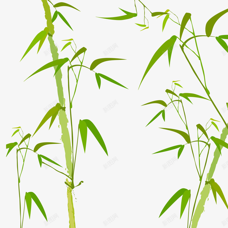 翠绿的竹子psd免抠素材_新图网 https://ixintu.com 植物 竹叶 竹子 绿色
