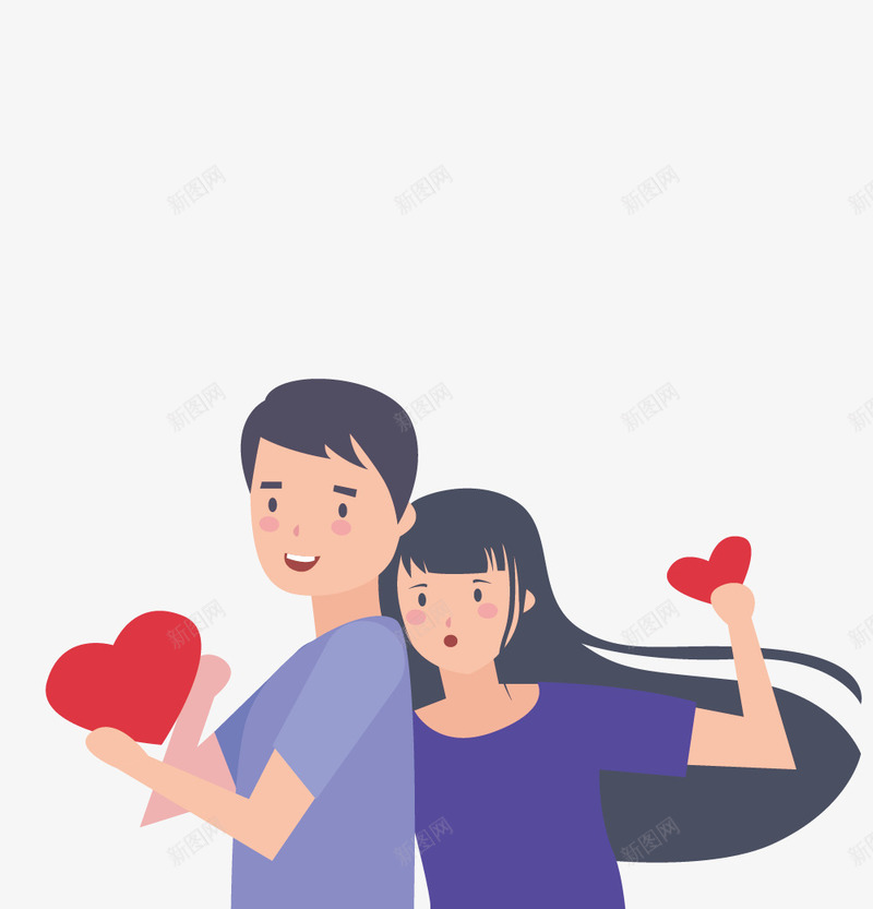 手绘插画七夕情人节情侣psd免抠素材_新图网 https://ixintu.com 七夕 幸福情侣 情人节 情侣 手绘 手绘插画七夕情人节情侣设计 插画 爱心 设计