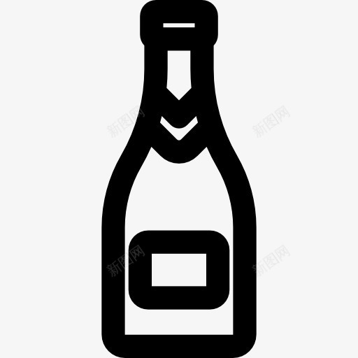 香槟图标png_新图网 https://ixintu.com 含酒精的饮料 庆典 方 瓶 酒精 食品 食品和餐厅 香槟酒