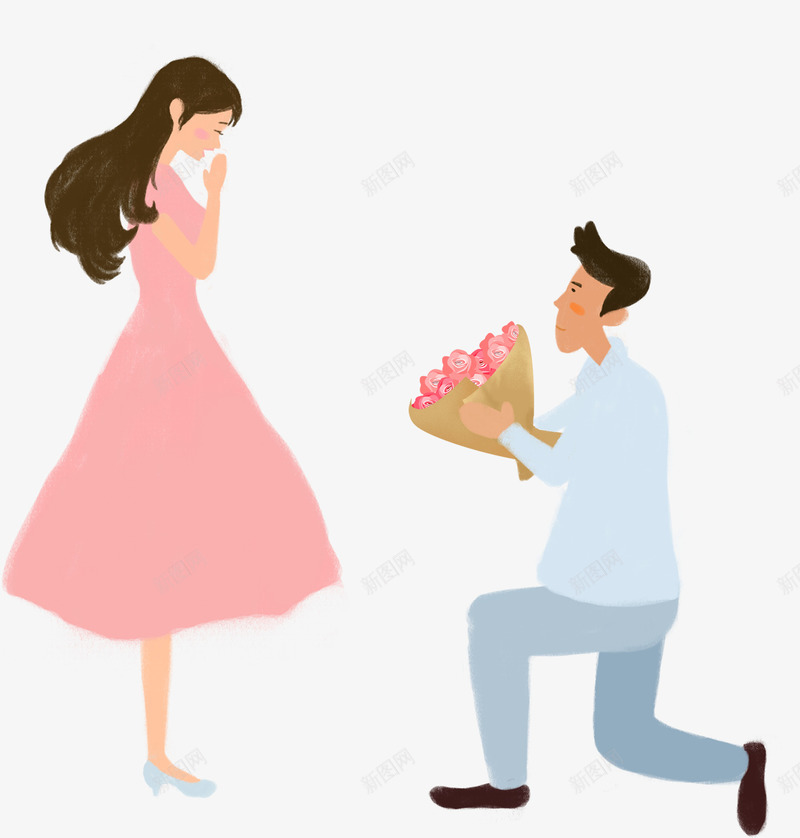 插画七夕浪漫求婚psd免抠素材_新图网 https://ixintu.com 七夕 情人节 情侣 插画 插画七夕浪漫求婚 求婚 浪漫