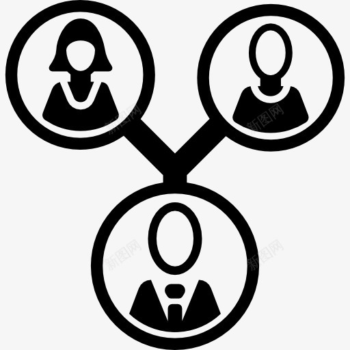 家庭关系图标png_新图网 https://ixintu.com 家谱 母亲 父亲 社会连接 连接器