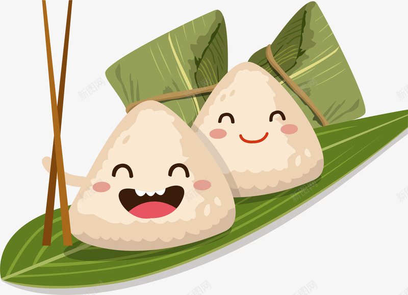卡通粽子装饰插画矢量图ai免抠素材_新图网 https://ixintu.com 传统节日 卡通粽子 手绘 矢量图 端午 端午简笔画 端午粽 节日 节日吃食