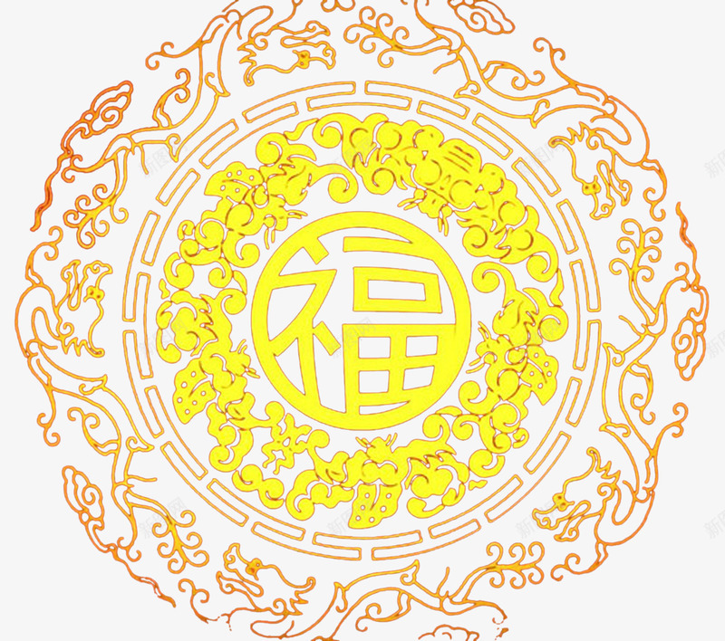 福迎门恭贺新春png免抠素材_新图网 https://ixintu.com 免费png素材 恭贺新春 环纹 福字 福迎门 背景
