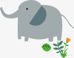 卡通动物大象插画矢量图素材