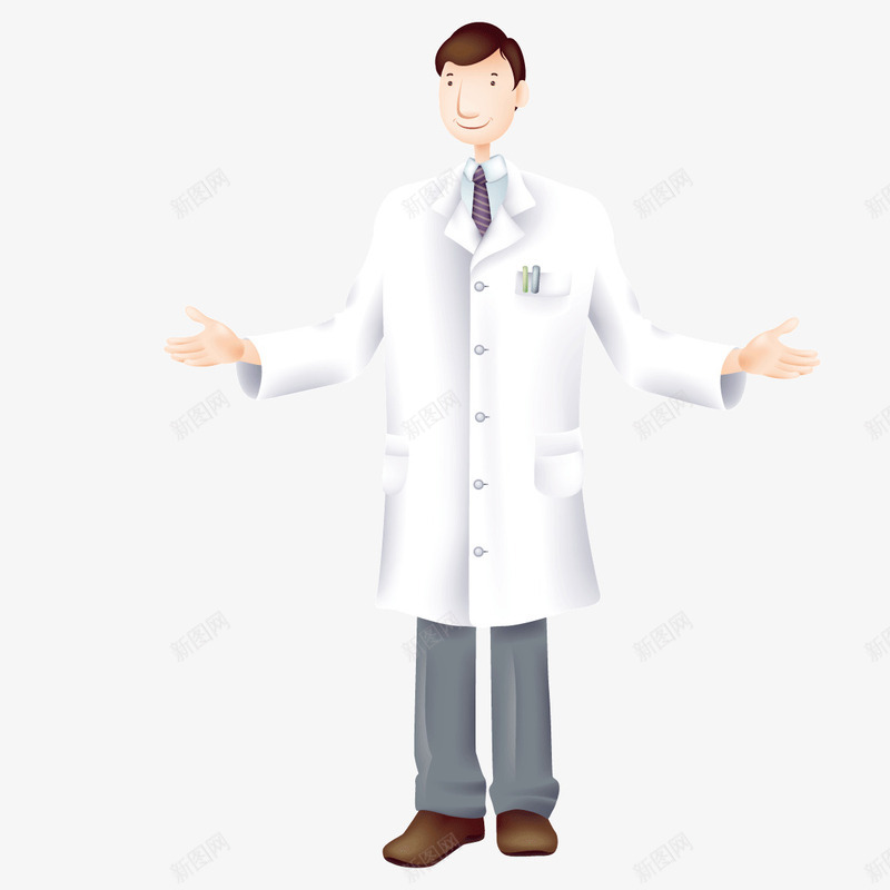 穿着工作服的医生png免抠素材_新图网 https://ixintu.com 医生 工作服 穿着