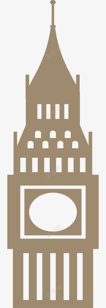 英国著名大笨钟矢量图ai免抠素材_新图网 https://ixintu.com 度假 扁平化 旅游 矢量图