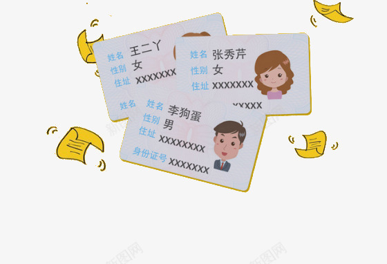 手绘插画身份证件png免抠素材_新图网 https://ixintu.com 信息 居民身份证 手绘 证件 身份证 身份证检查