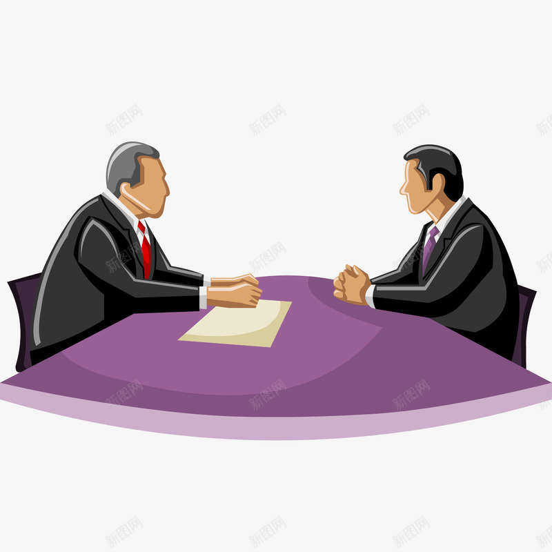 商务人士的交谈矢量图ai免抠素材_新图网 https://ixintu.com 交谈 人物设计 卡通 合作 商务人士 男性人物 矢量图