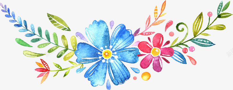 手绘卡通水彩花朵png免抠素材_新图网 https://ixintu.com 婚礼卡片设计 手绘复古花边 手绘精致花边 水墨水彩花纹 浪漫水彩花朵 花边插画元素