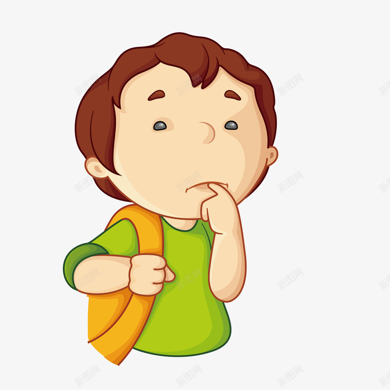 呆萌的小孩子矢量图eps免抠素材_新图网 https://ixintu.com 可爱 学校海报 疑惑 读书 问题 矢量图