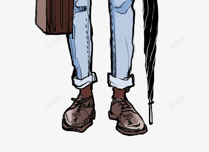时尚男装稿插画png免抠素材_新图网 https://ixintu.com 时尚服装插画 男装设计插画 男装设计稿