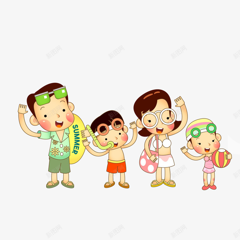 卡通卡通游泳家庭png免抠素材_新图网 https://ixintu.com 卡通游泳家庭 卡通游泳家庭免费png下载 卡通游泳家庭矢量素材 卡通游泳家族成员 家族关系