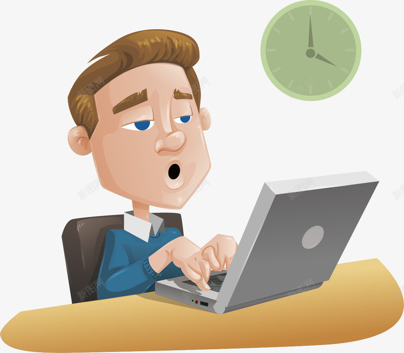 卡通风格商务人士png免抠素材_新图网 https://ixintu.com 上班 上班族 办公 卡通 商务人士 工作狂 热爱工作 白领