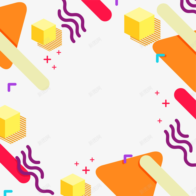 卡通几何形状装饰图案矢量图ai免抠素材_新图网 https://ixintu.com 几何形状 几何线条 几何装饰 孟菲斯 孟菲斯风格 时尚线条装饰 矢量图