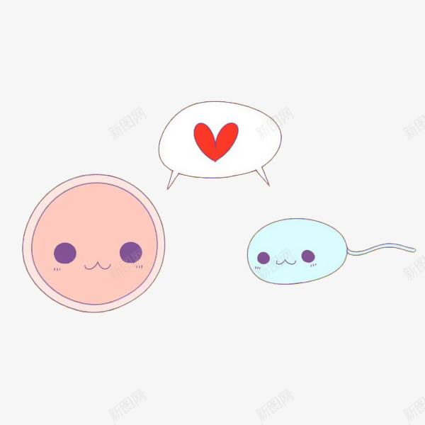 卡通精子求爱卵子png免抠素材_新图网 https://ixintu.com 健康 卡通 卵子 受精 受精卵 性主题 插画 漫画 生殖 精子