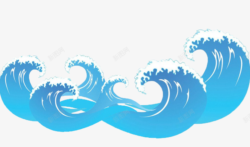 风浪翻涌png免抠素材_新图网 https://ixintu.com 卡通 大风大浪 彩绘 惊涛骇浪 手绘 插画 浪花 海洋 海浪 蓝色 风浪