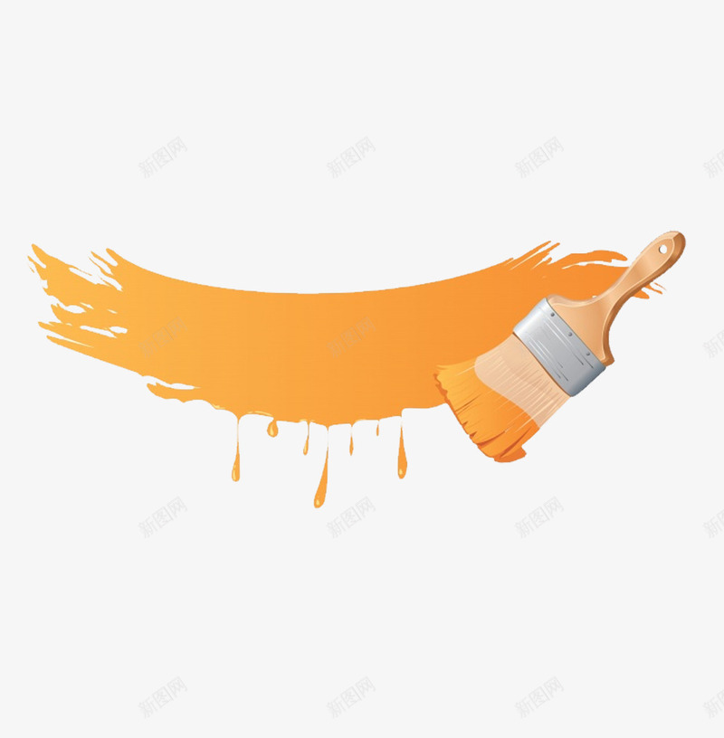 黄色的刷子png免抠素材_新图网 https://ixintu.com png图形 png装饰 刷子 油漆 装饰 黄色