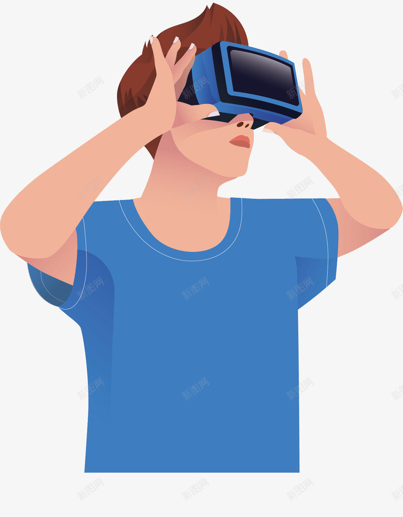 体验VR设备的卡通人物矢量图ai免抠素材_新图网 https://ixintu.com VR VR世界 VR设备 体验科技 卡通人物 头戴式设备 矢量png 矢量图