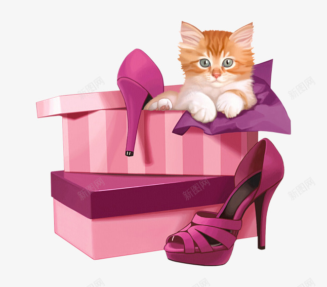 情人节送给爱人的可爱猫咪礼物png免抠素材_新图网 https://ixintu.com 宠物猫 情人节 新春 春天 春季 礼盒 节日 节日素材