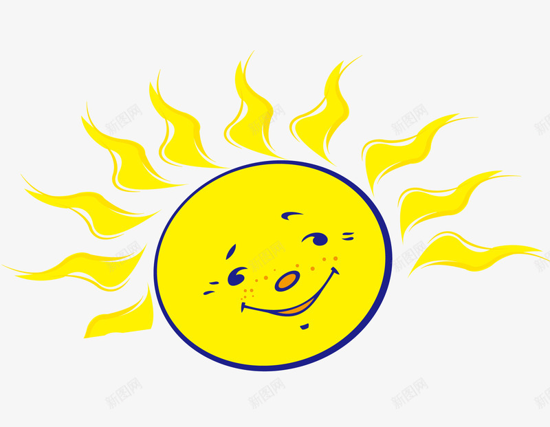 卡通太阳png免抠素材_新图网 https://ixintu.com 卡通 太阳 矢量素材 笑脸 阳光