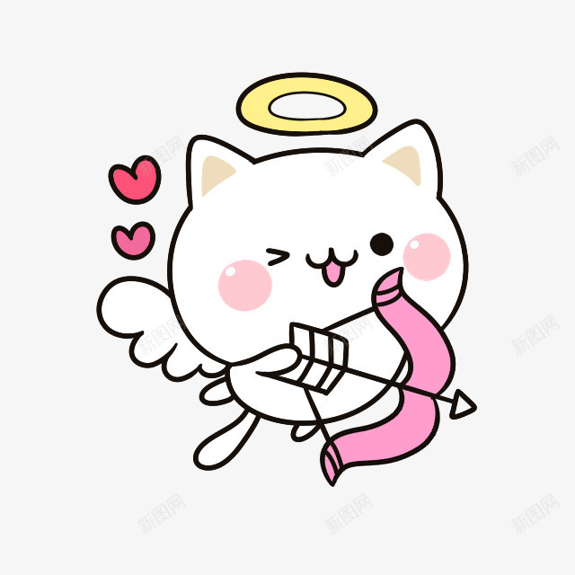 射箭爱心小猫png免抠素材_新图网 https://ixintu.com 射箭 爱心