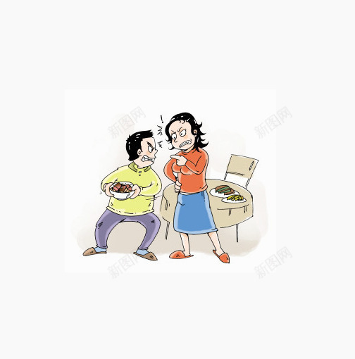 家庭争吵png免抠素材_新图网 https://ixintu.com 争 争吵 免费素材 对视 激动