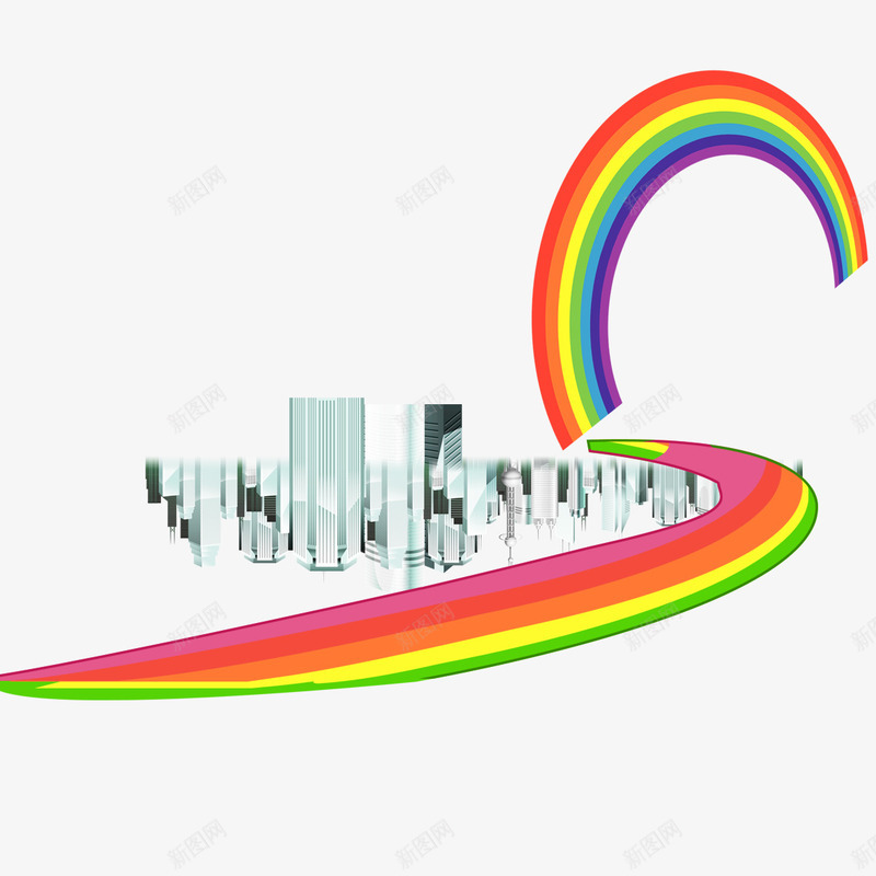 彩虹建筑前行png免抠素材_新图网 https://ixintu.com 前行 建筑 彩色 彩虹