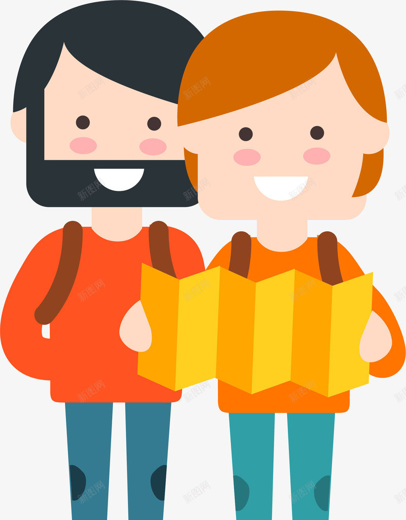 看地图的背包客png免抠素材_新图网 https://ixintu.com 假期 夏日 夫妻 度假 徒步 探险者 旅游 旅游者 旅行 查路线 背包族