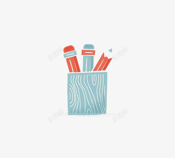 卡通笔筒png免抠素材_新图网 https://ixintu.com 办公 学生用品 手绘笔筒 文具 笔筒插画 铅笔 铅笔盒