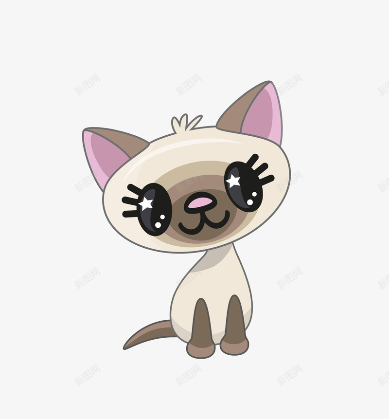 彩色大眼睛小动物小猫png免抠素材_新图网 https://ixintu.com 小猫 矢量小猫