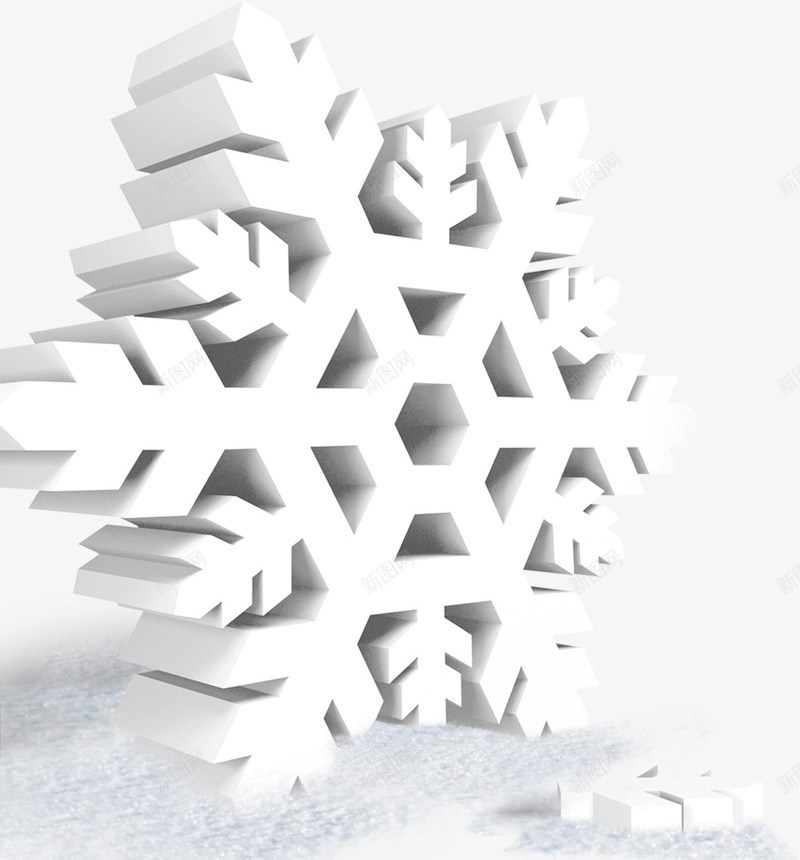 白色雪花圣诞立体图案png免抠素材_新图网 https://ixintu.com 冬天 圣诞 清新 白色 纯洁