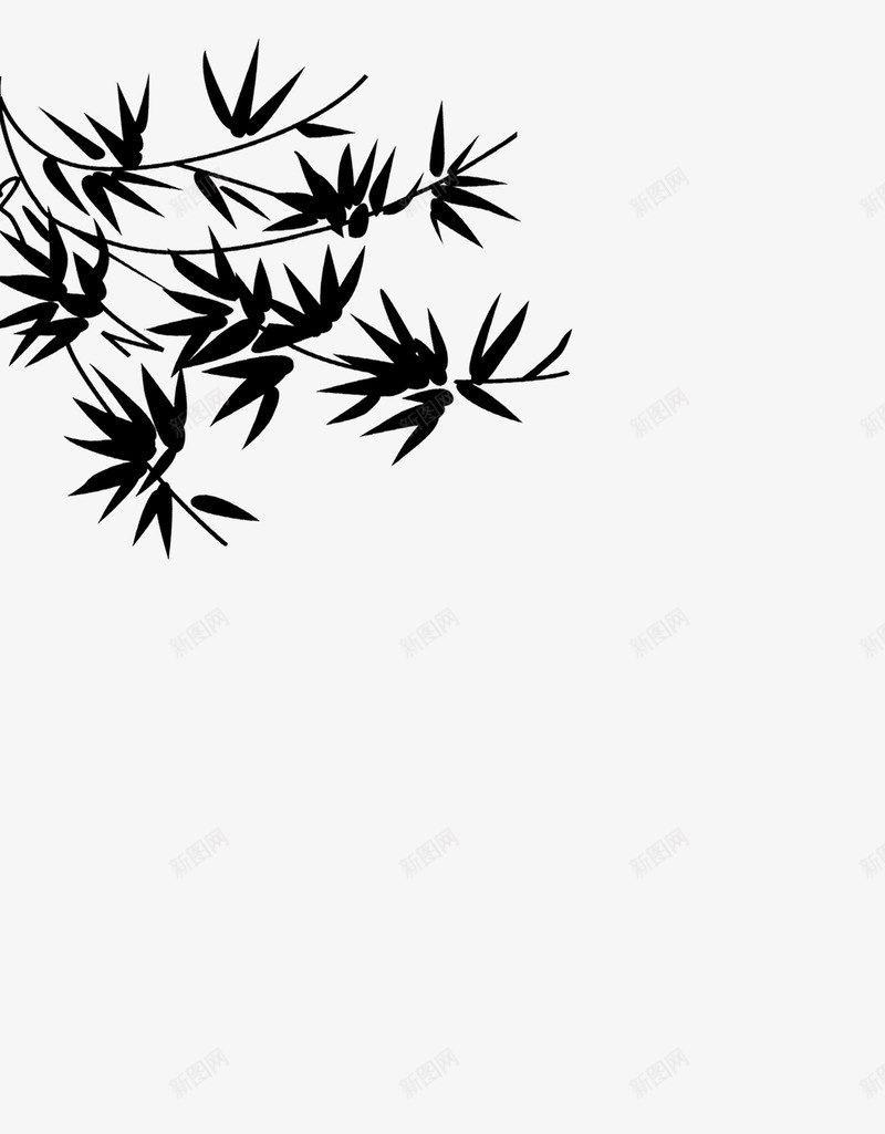 竹叶边角装饰psd免抠素材_新图网 https://ixintu.com 竹叶 竹子 装饰 边角